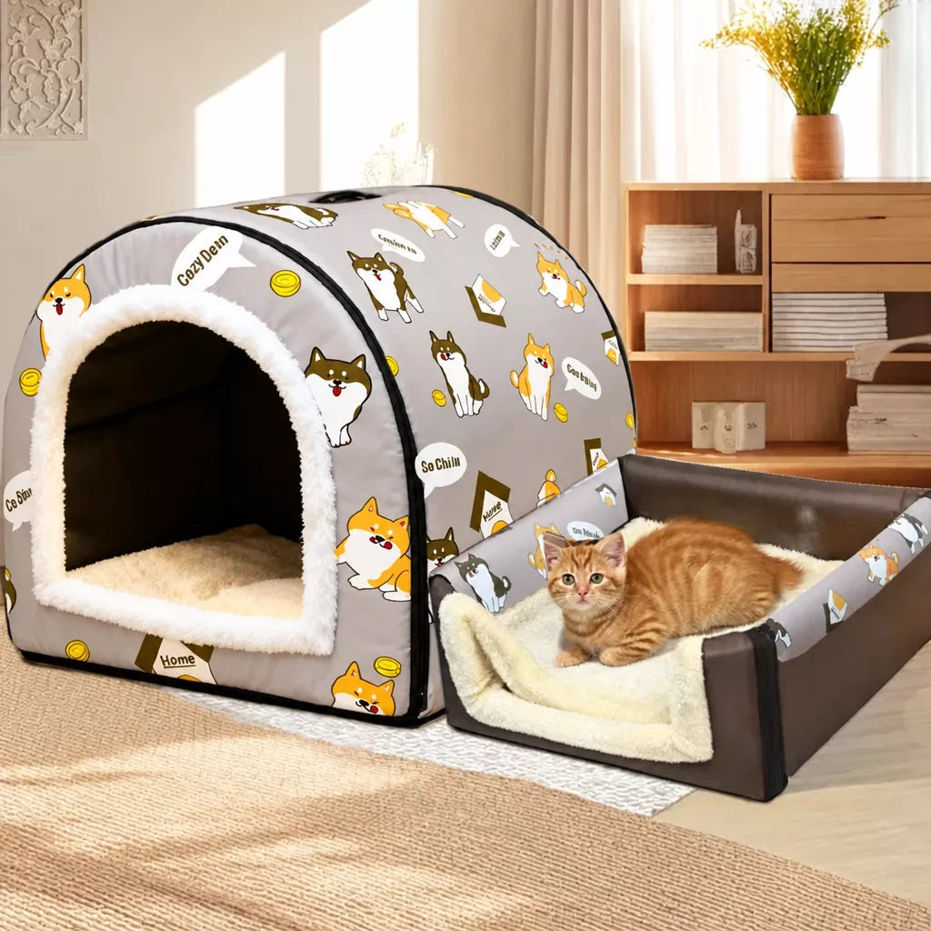 Waterproof Enclosed Dog & Cat Bed with Removable Cover