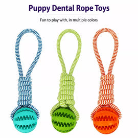 Rope Dog Tug Toy with Treat-Dispensing Ball for Medium and Large Dogs