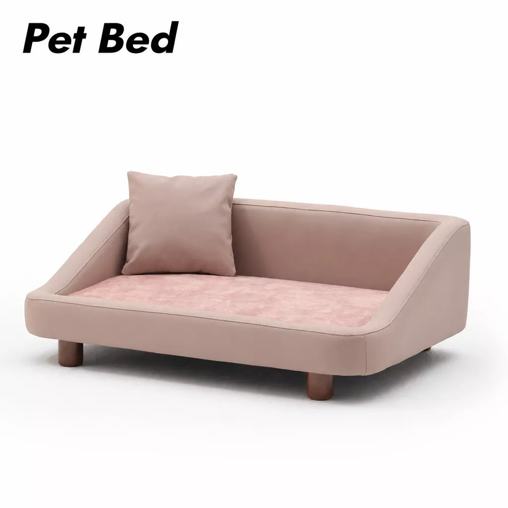 Pet Sofa Bed with Headrest and Removable Cover