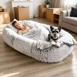 Extra-Large Washable Plush Pet Bed for Dogs and Cats