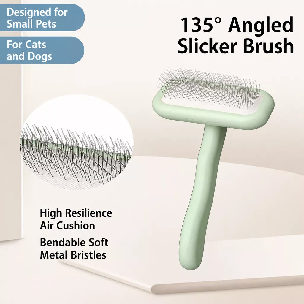Stainless Steel Deshedding Pin Brush for Dogs and Cats