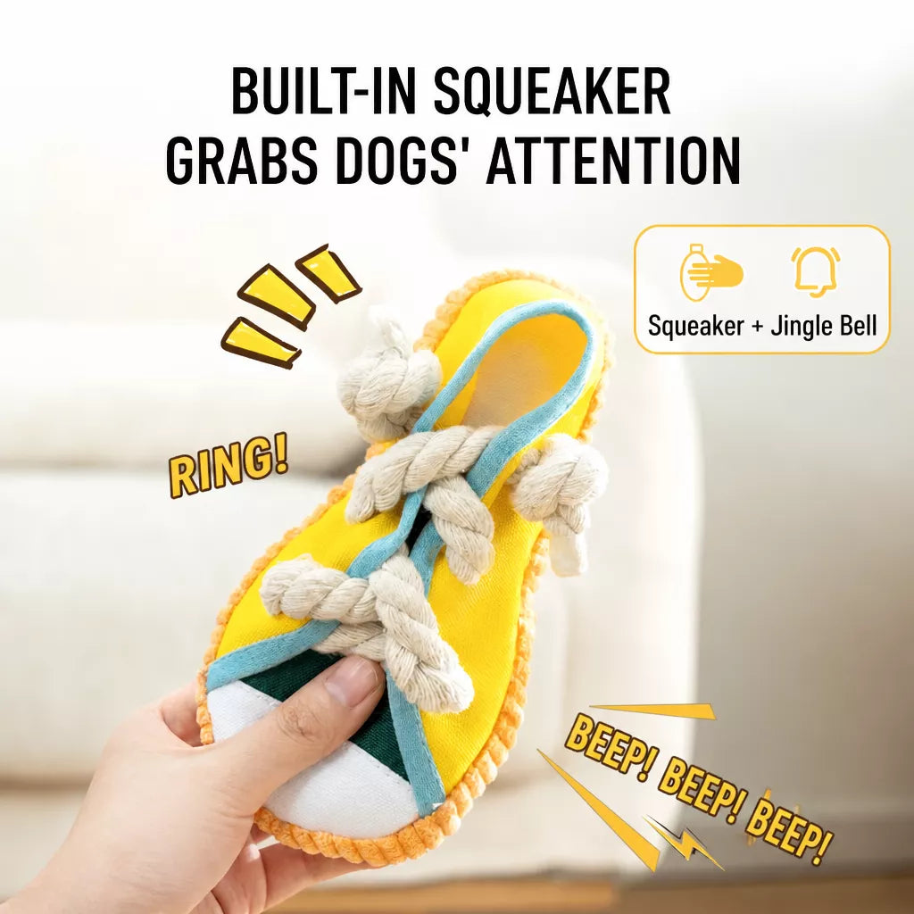 Squeaky Slipper Dog Toy for Small Dogs