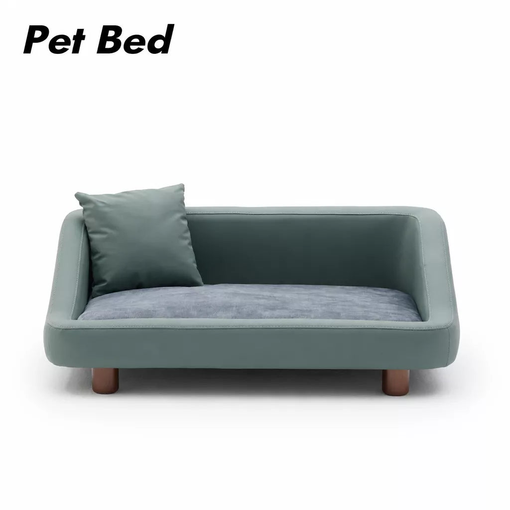 Pet Sofa Bed with Headrest and Removable Cover