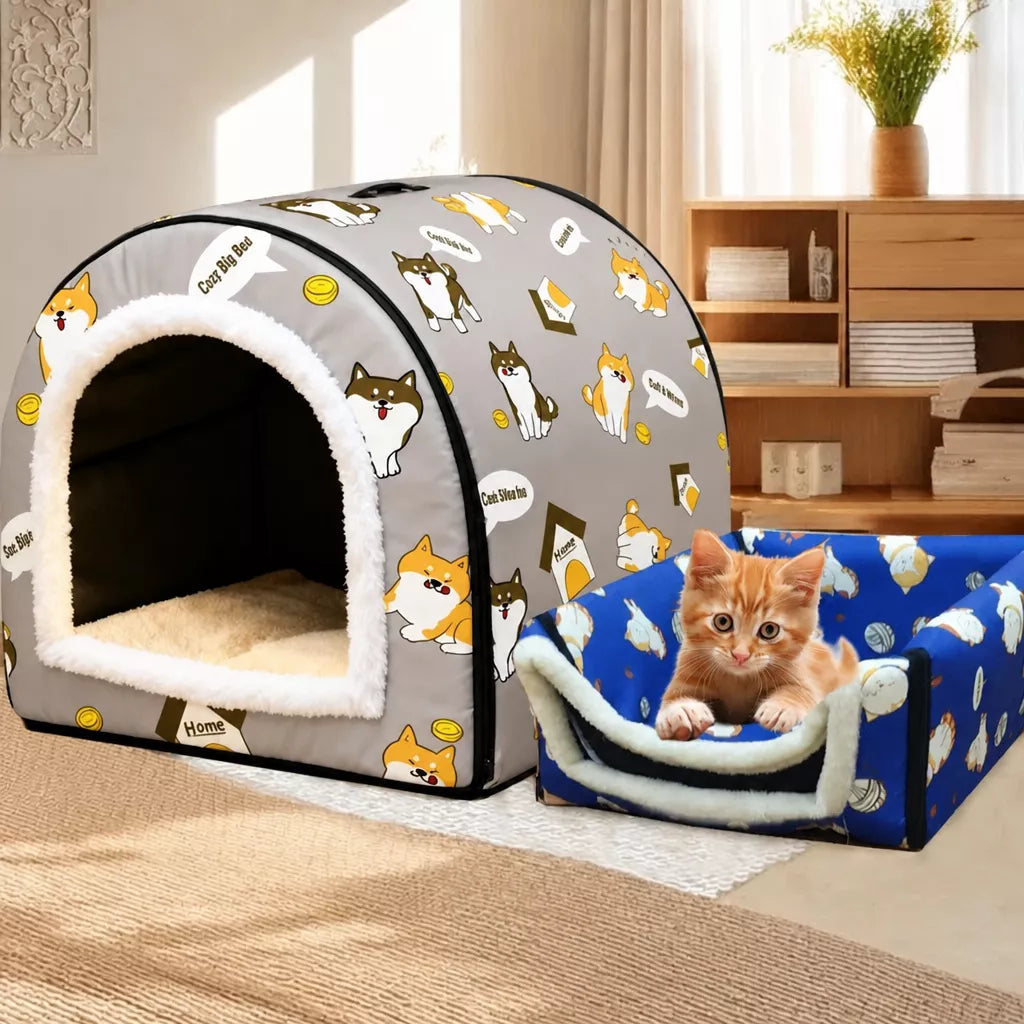 Waterproof Enclosed Dog & Cat Bed with Removable Cover
