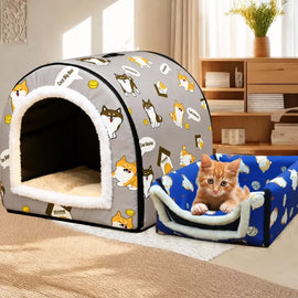 Waterproof Enclosed Dog & Cat Bed with Removable Cover