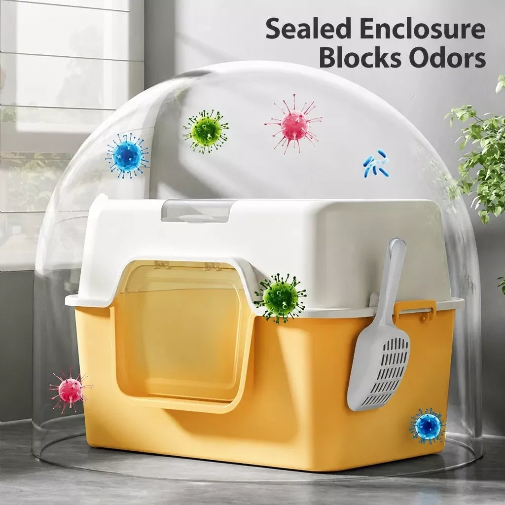 Large Enclosed Cat Litter Box for Cats Up to 22 lb
