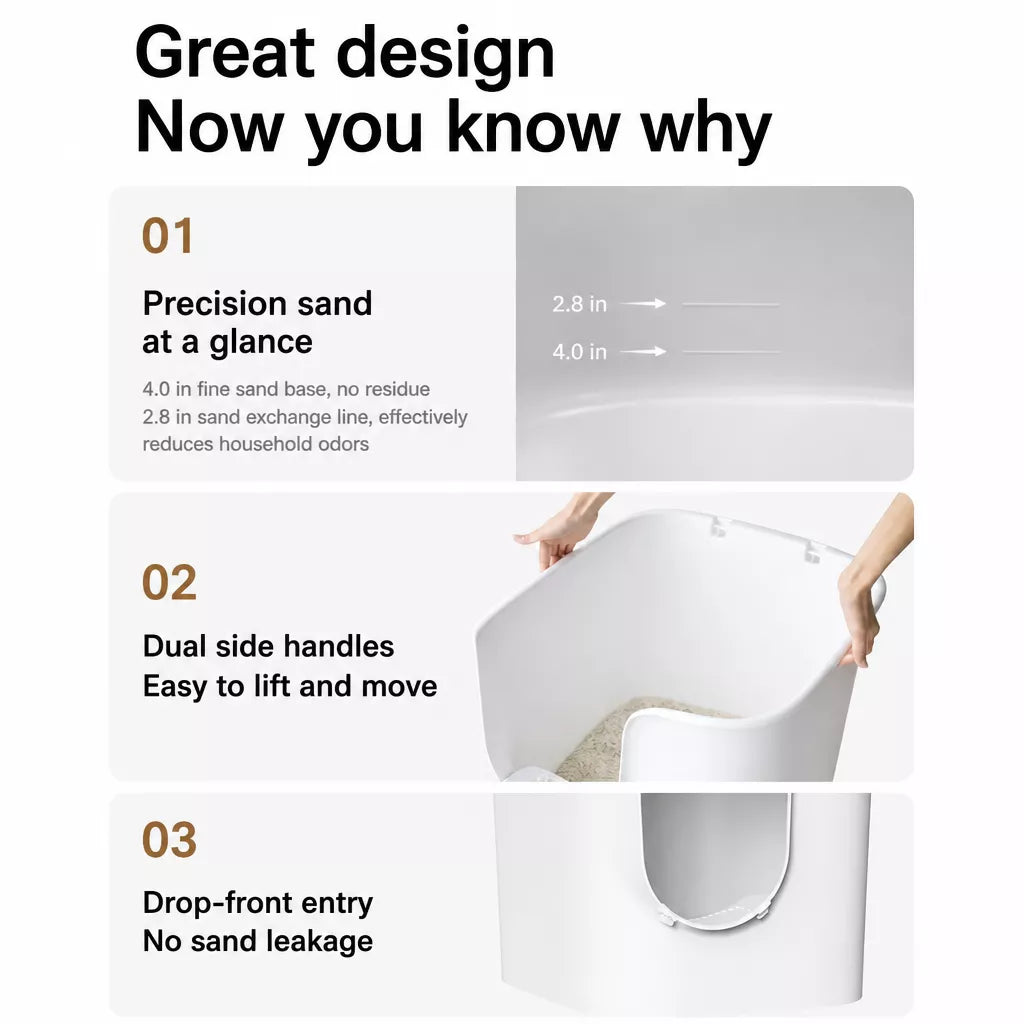 Large Semi-Enclosed Cat Litter Box Imagen secundaria del producto
