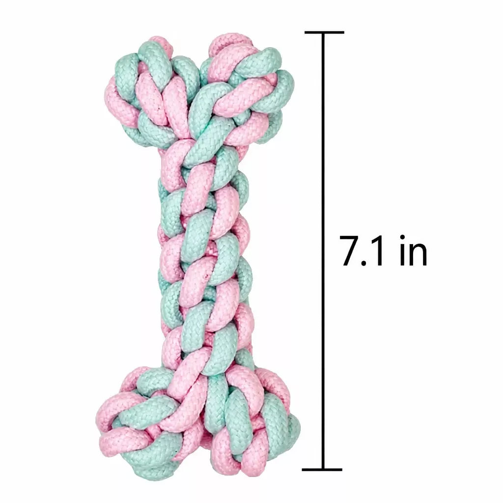 Cotton-Linen Knotted Rope Dog Toy for Small Dogs