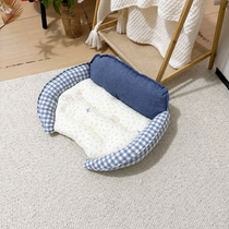 Curved Sofa Pet Bed with Padded Headrest and Bolsters