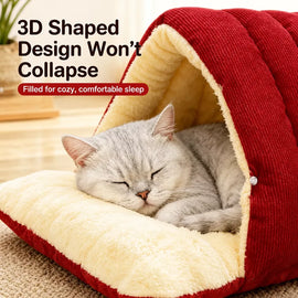 Semi-Enclosed Cat & Dog Bed with EPE Foam