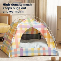 Enclosed Cat Tent Bed with Removable Mat