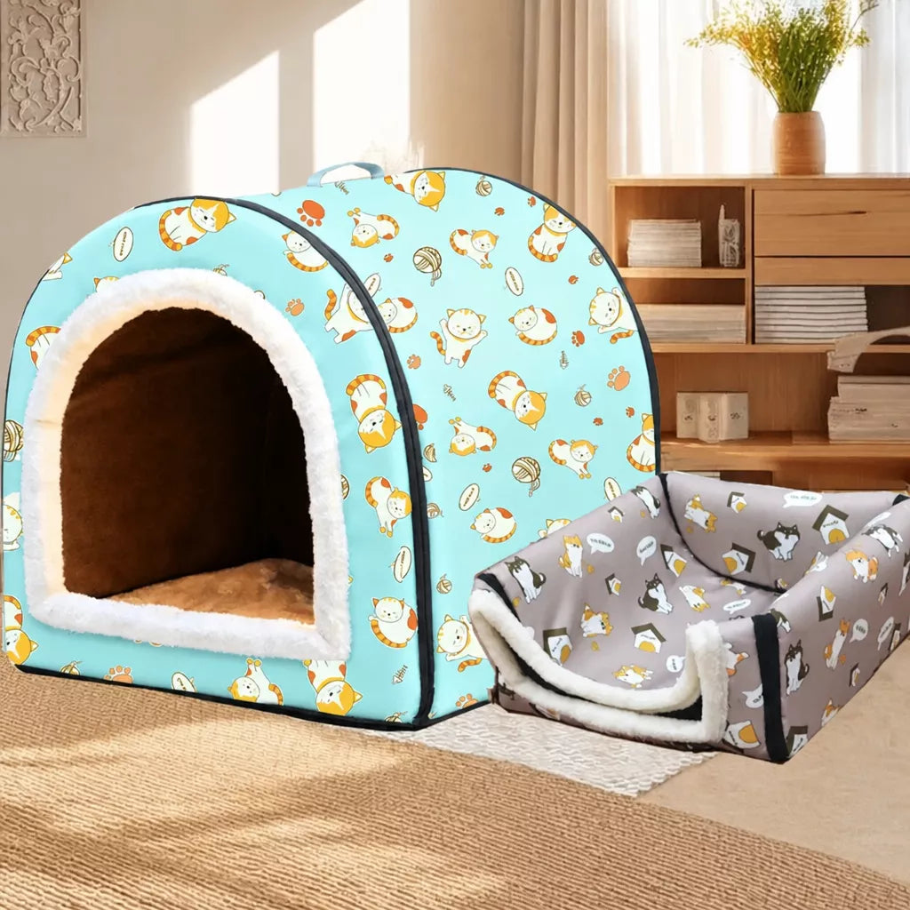 Waterproof Enclosed Dog & Cat Bed with Removable Cover