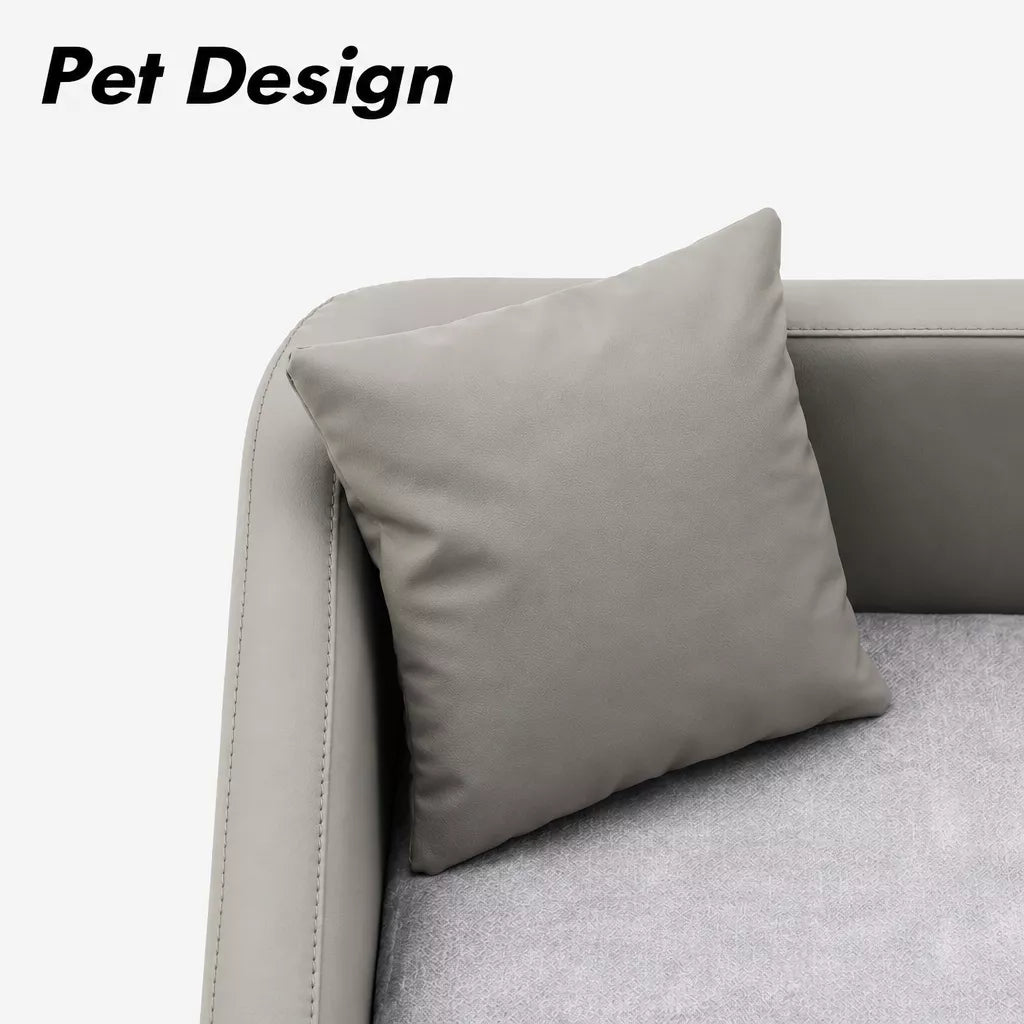 Pet Sofa Bed with Headrest and Removable Cover