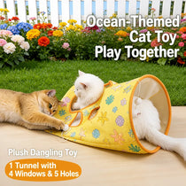 Crinkle Cat Tunnel Toy with Multiple Openings