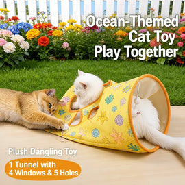 Crinkle Cat Tunnel Toy with Multiple Openings
