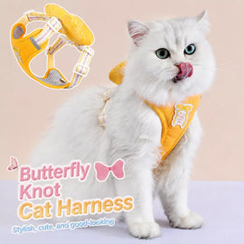 Bow Tie Vest-Style Dog Harness and Leash for Small Dogs