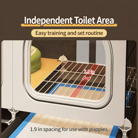 Small Dog Crate with Separate Toilet Area & Storage Pen