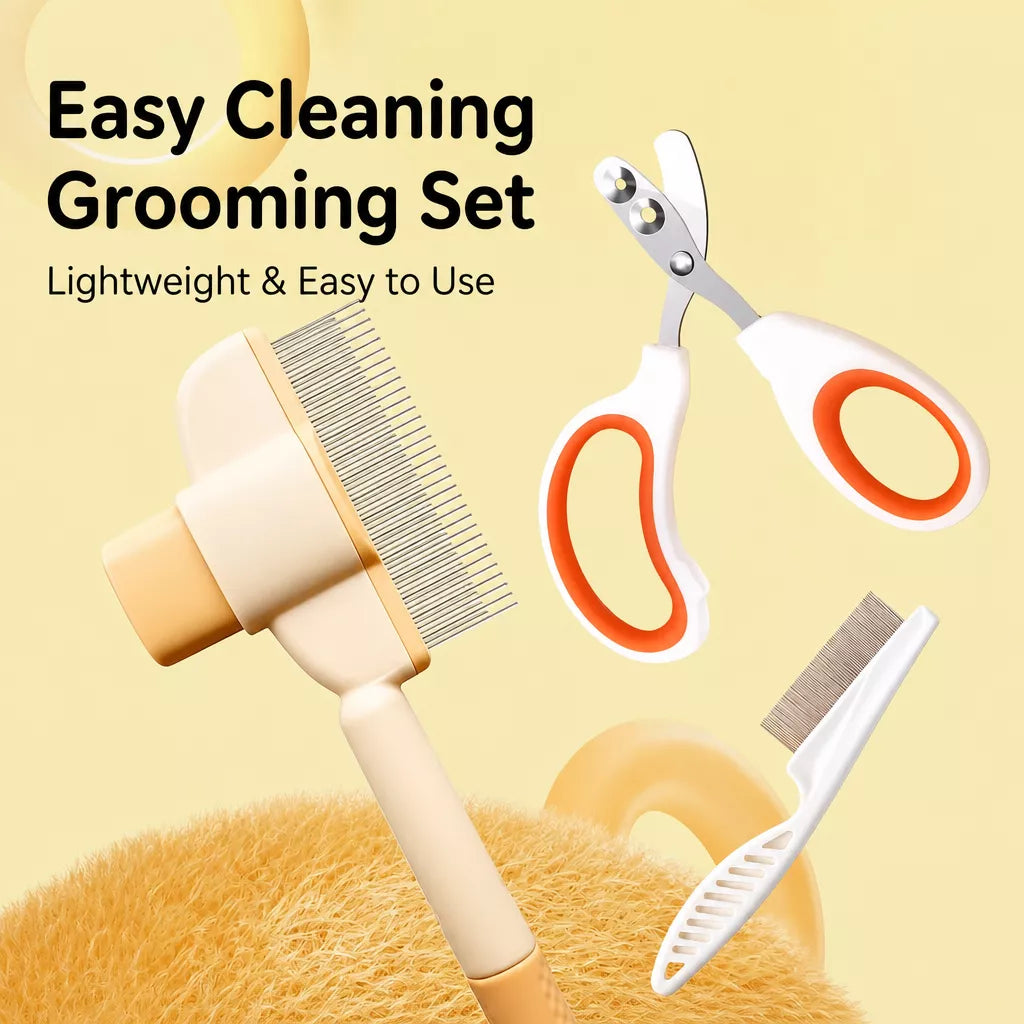 Cat & Dog Grooming Tool Sets with Deshedding Tools