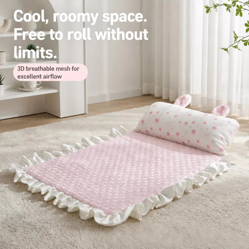 Pet Rest Mat with Bunny-Ear Pillow for Dogs and Cats