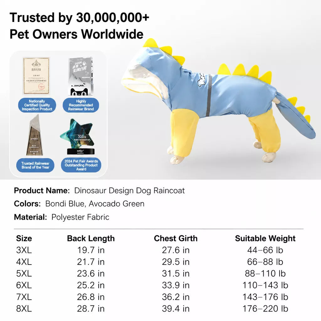 Full-Coverage Waterproof Raincoat for Medium to Large Dogs