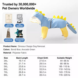 Full-Coverage Waterproof Raincoat for Medium to Large Dogs