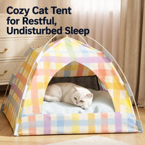 Enclosed Cat Tent Bed with Removable Mat
