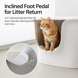 Large Semi-Enclosed Cat Litter Box