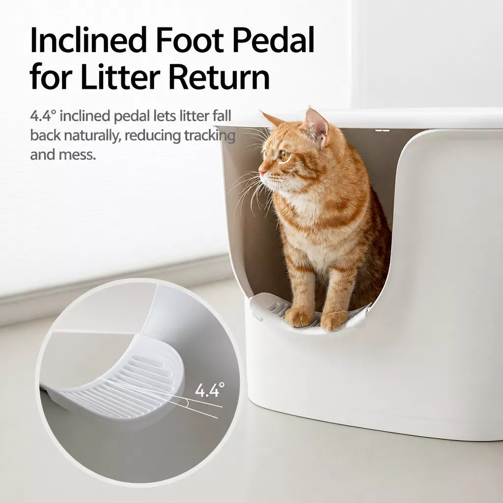 Large Semi-Enclosed Cat Litter Box