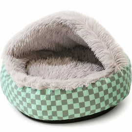 Semi-Enclosed Shell-Style Pet Bed for Cats & Dogs