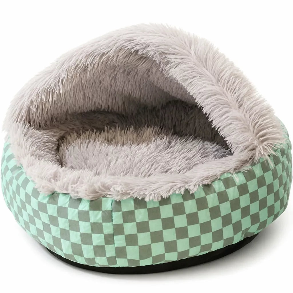 Semi-Enclosed Shell-Style Pet Bed for Cats & Dogs