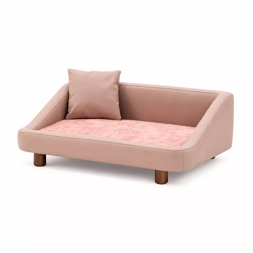 Pet Sofa Bed with Headrest and Removable Cover