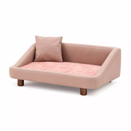 Pet Sofa Bed with Headrest and Removable Cover