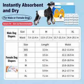 Disposable Dog Diapers for Male and Female Dogs