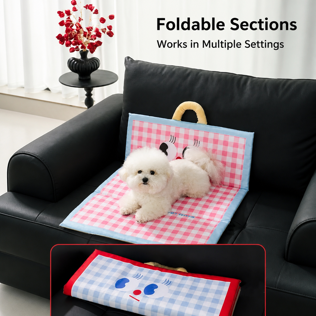 Padded foldable dog mat designed for breathable everyday comfort