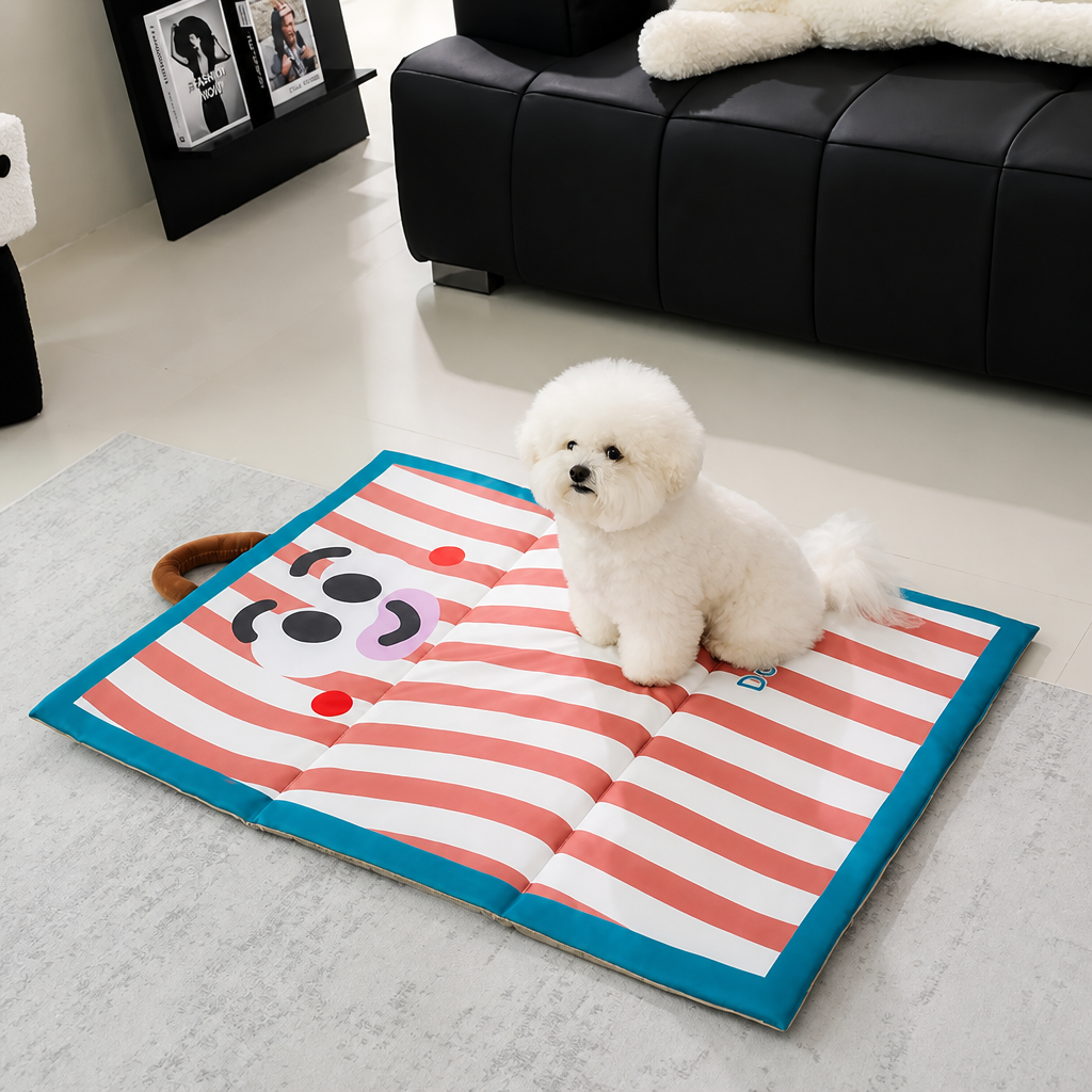 Cooling dog mat size chart with six size options