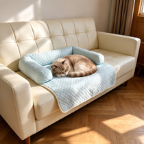 Cat curled up inside the supportive wraparound bolster bed
