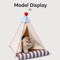 Open cat tent entrance ready for easy setup