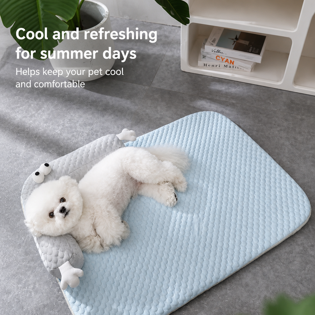 Cooling Dog Bed with Removable Bone-Shaped Bolster – p-00269 Secondary image