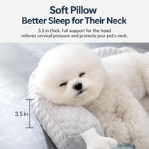 Four-layer cooling dog bed construction with supportive foam