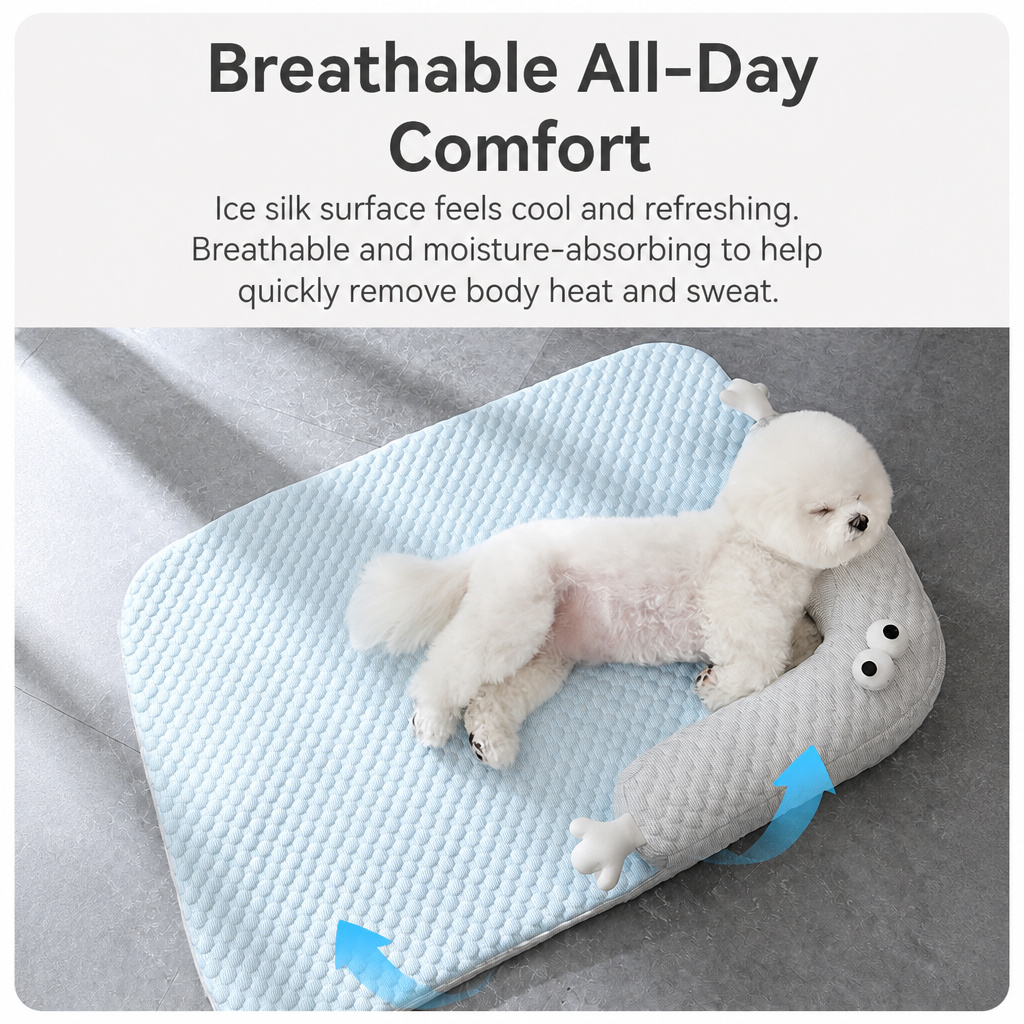 Removable dog bed cover with hidden zipper