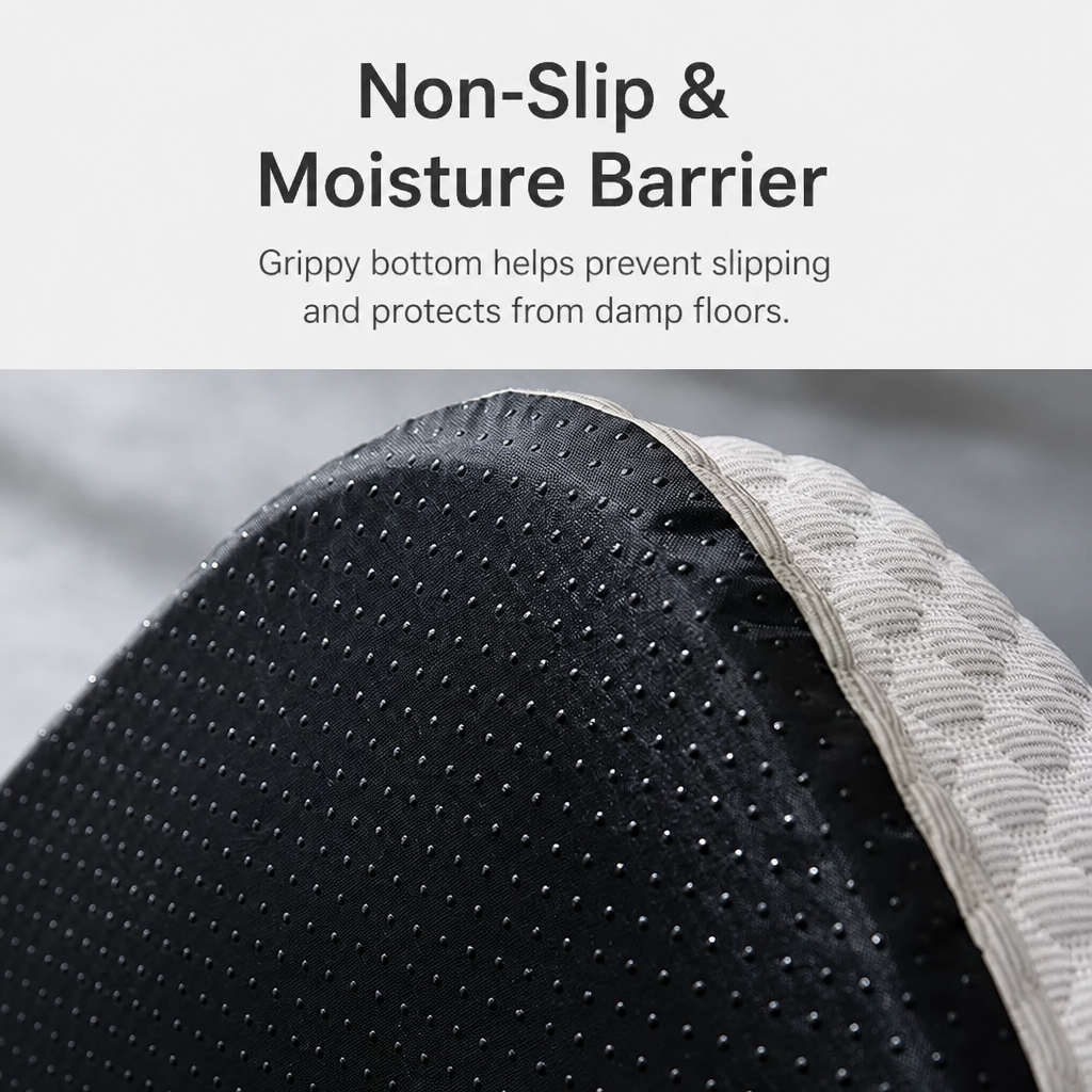 Breathable ice silk dog bed surface with removable bolster