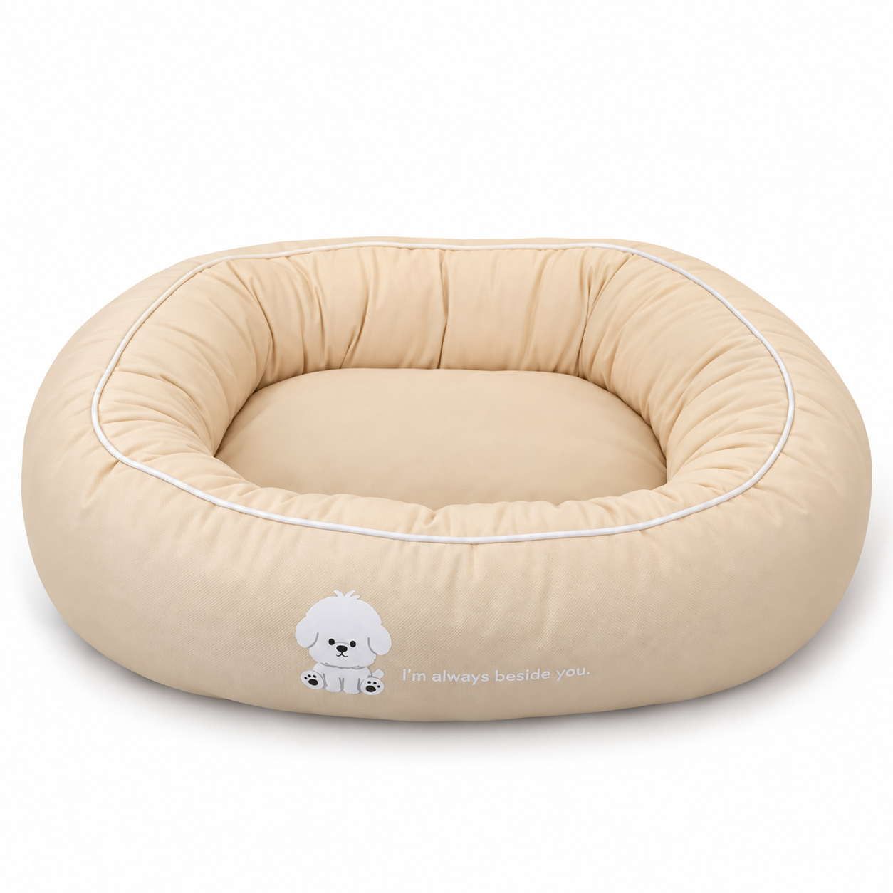 Cooling Fabric Bolster Dog Bed with Non-Slip Base