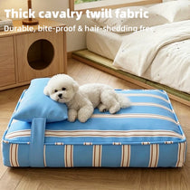 Striped Washable Pet Bed Mat with Removable Pillow - pcmm-8581-3
