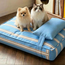 Striped Washable Pet Bed Mat with Removable Pillow - pcmm-8581-5