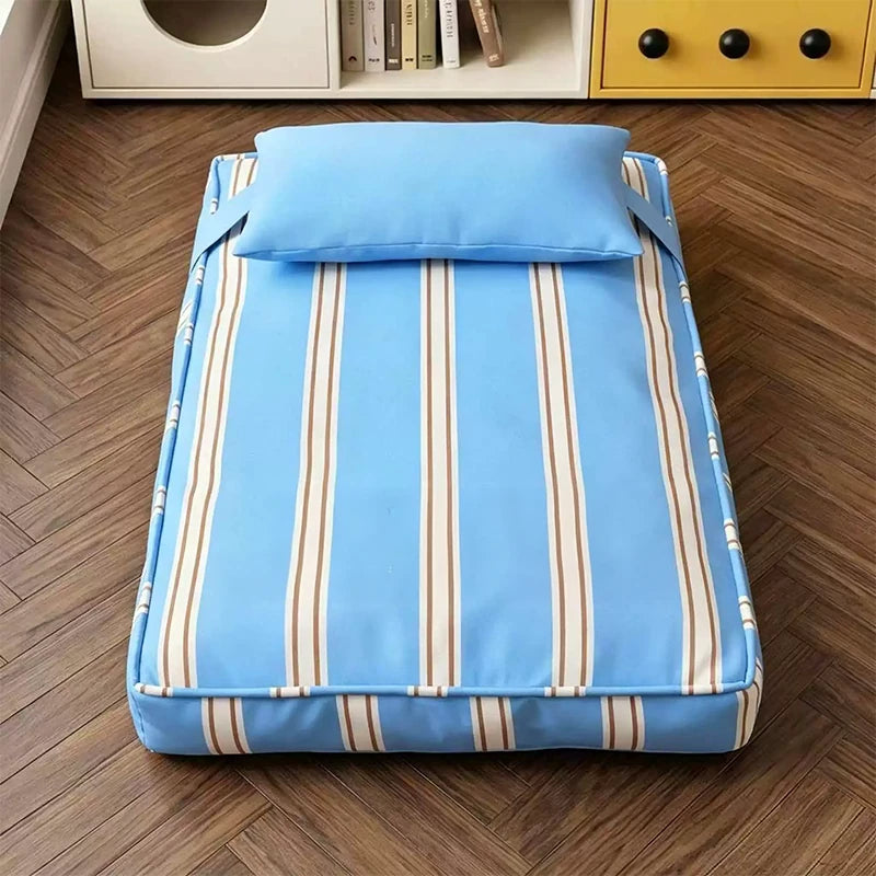 Striped Washable Pet Bed Mat with Removable Pillow - pcmm-8581 sku-01