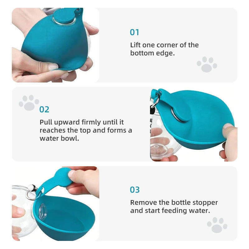Foldable Pet Water Bottle and Travel Bowl - pddwx-8600-8