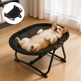 Foldable Elevated Round Pet Bed