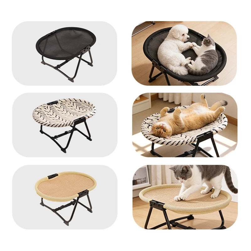 Foldable Elevated Round Pet Bed - pdono-8583-6