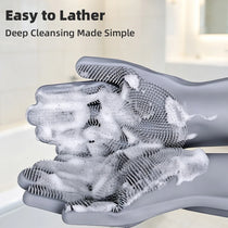 Extra-Long Silicone Pet Grooming Gloves