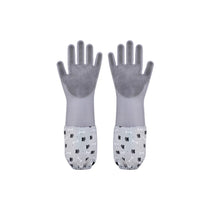 Extra-Long Silicone Pet Grooming Gloves - pfhtd-8597-a-GY